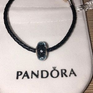 Pandora Midnight Blue Fizzle Murano Charm